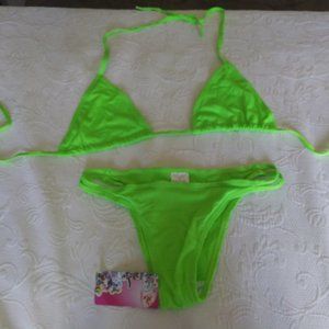 New neon green bikini